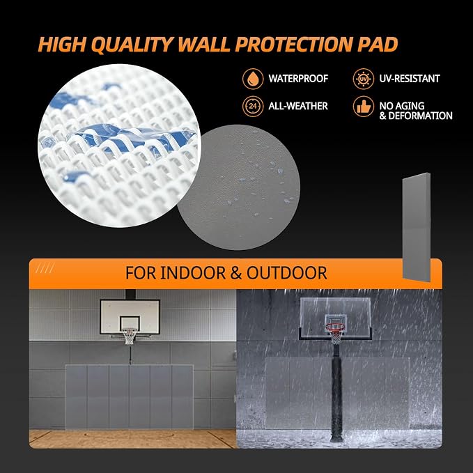 PROGOAL 2"/4" Thick Foam Protection Wall Pad，Gym Basketball-Court - Image 5