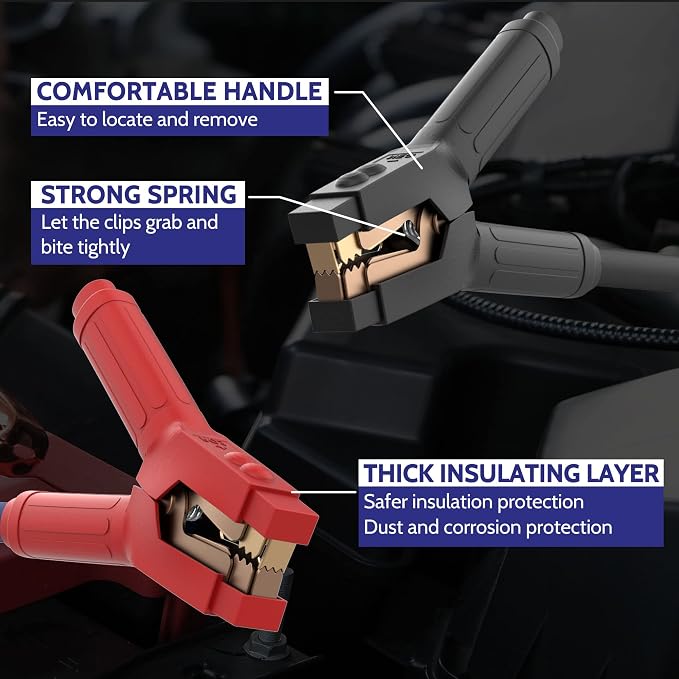 Heavy Duty Jumper Cables, 0 Gauge 25 Feet 1000Amp Booster Cables, UL Listed - Image 2