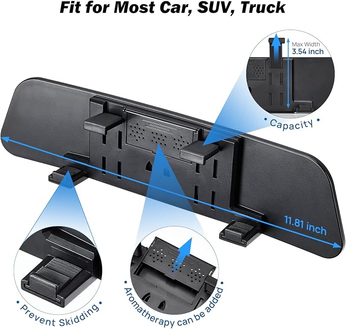 JOYTUTUS Rearview Mirror, 12 Inch Panoramic Anti-Glare Clip-on Wide Angle - Image 5