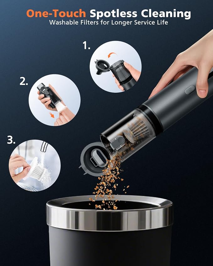Car Vacuum Portable with 16000Pa Powerful Suction, Handheld Vacuum Cordless - Image 6