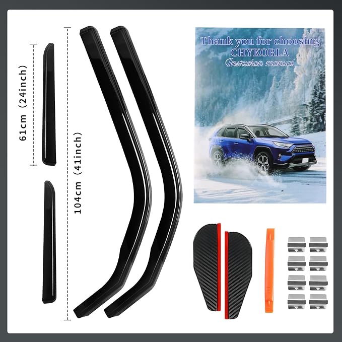4 PCS in Channel Rain Guards Fit - Image 7