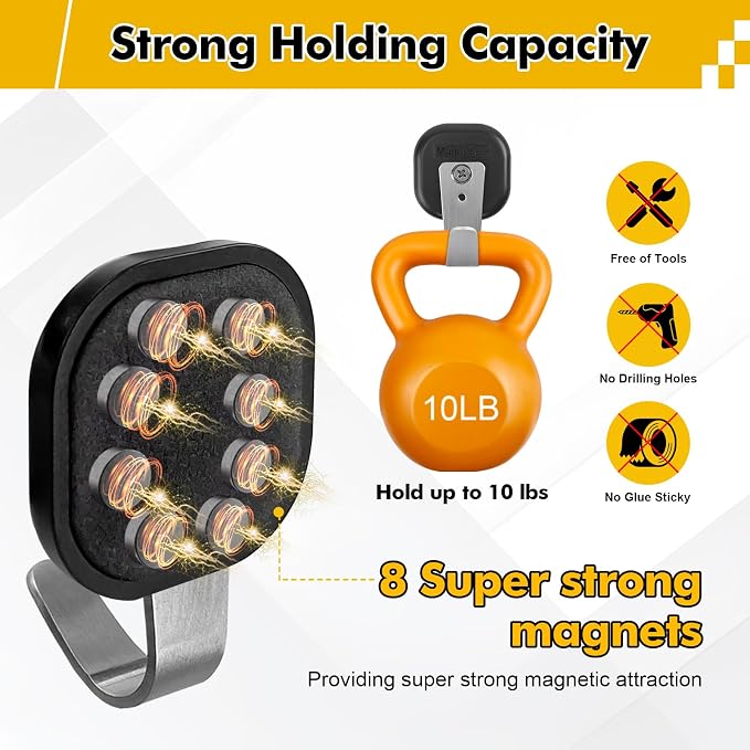 Upgraded Heavy Duty Magnetic Hook, Powerful Magnet Versalite Indoor and Outdoor - Image 2