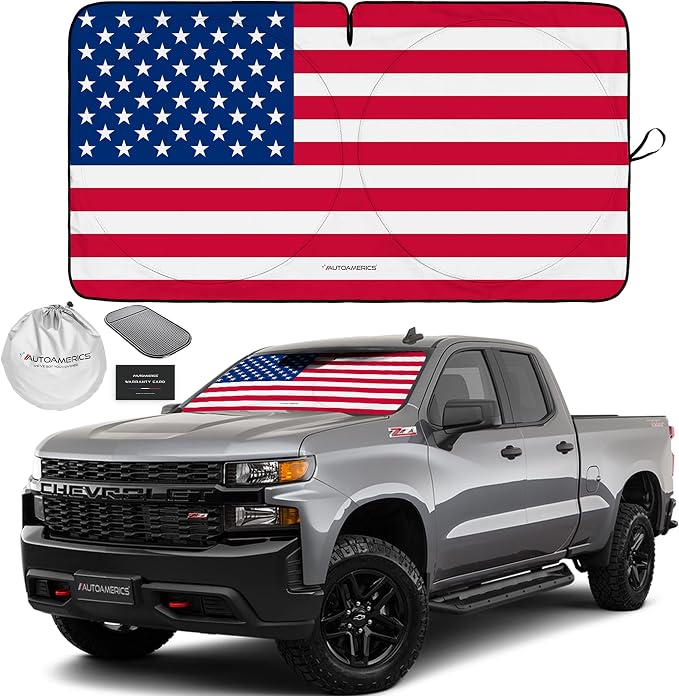 Autoamerics 1-Piece Windshield Sun Shade Original American Flag USA Patriotic by AutoamericsUS