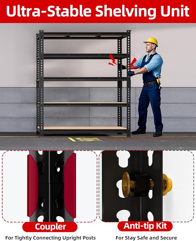 PrimeZone Heavy Duty Garage Storage Shelves - Image 7