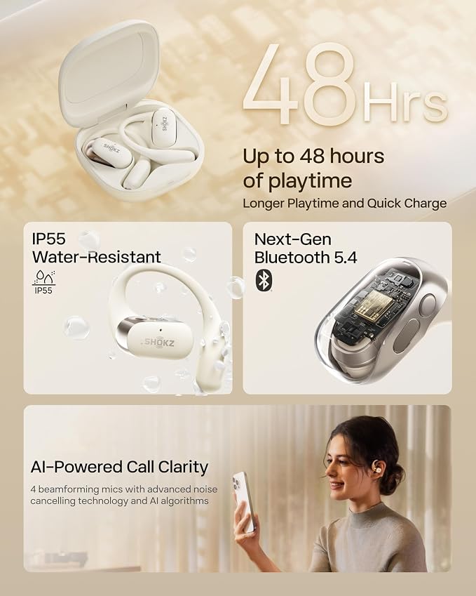SHOKZ New OpenFit 2 Open-Ear Headphones, True Wireless Bluetooth Earphones - Image 9