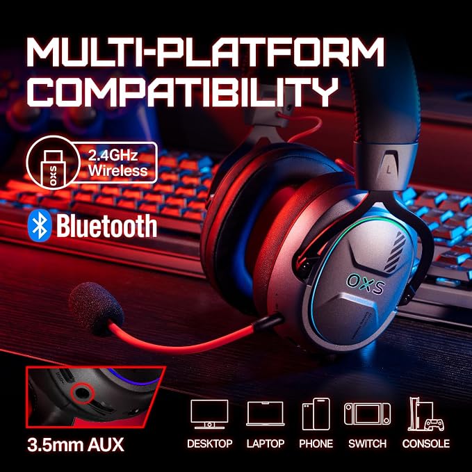 OXS Storm G2 Wireless Gaming Headsets, 7.1 Virtual Surround Sound, 3 EQ Modes - Image 6