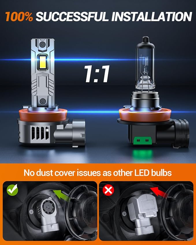 SEALIGHT H11/H9/H8 and 9005/HB3 Fog Lights Combo, 000LM Wider Driving Vision - Image 3
