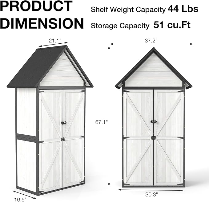 Outdoor Storage Shed with Sloped Roof - Image 5