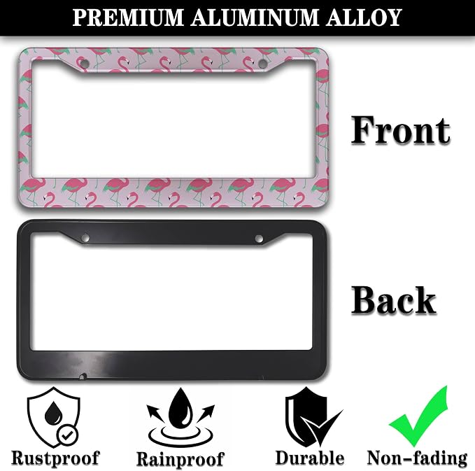 License Plate Frames for Girl Pink License Plate Cover for Women Pink Flamingo - Image 3