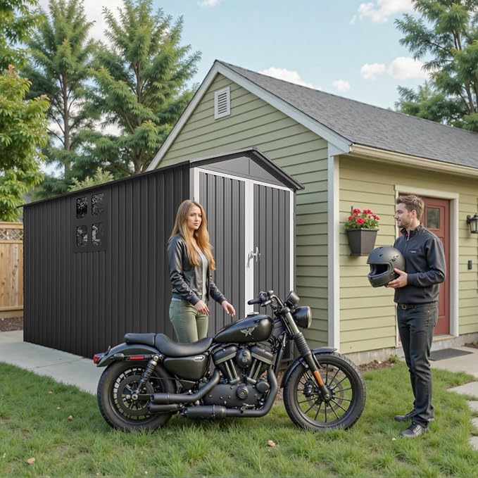 5’ x 10’ Motorcycle Storage Sheds, Metal Shelter & Garage - Image 4