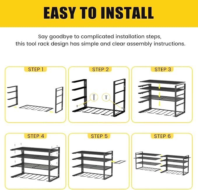 Wall Mount Power Tool Organizer, 4 Layer 12 Drill Hangers Storage Rack - Image 5