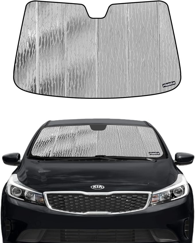 Windshield Sun Shade for Kia Forte Sedan 2014-2018, Front Window Sunshade Shield by Pigenius
