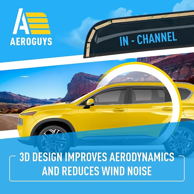 Extra Durable Window Deflectors in-Channel Window Visors Rain Guards Fit - Image 5