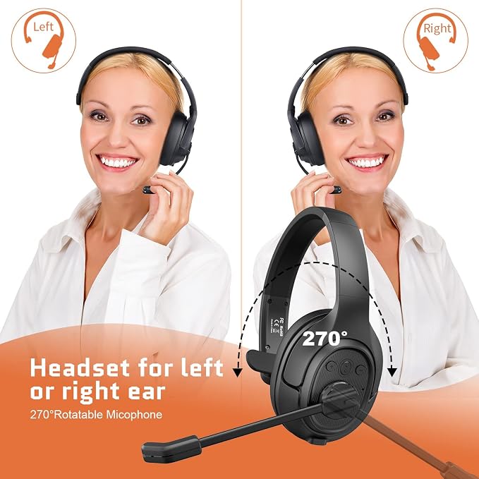 EKSA Noise Cancelling Trucker Bluetooth Headset - Image 8