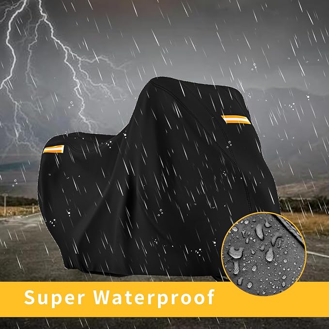 210D Motorcycle Cover All Season Waterproof Breathable Sun Outdoor Protection - Image 2