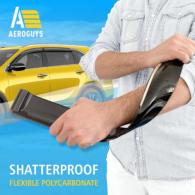Extra Durable Window Deflectors Tape-On Window Visors Rain Guards Fit - Image 4