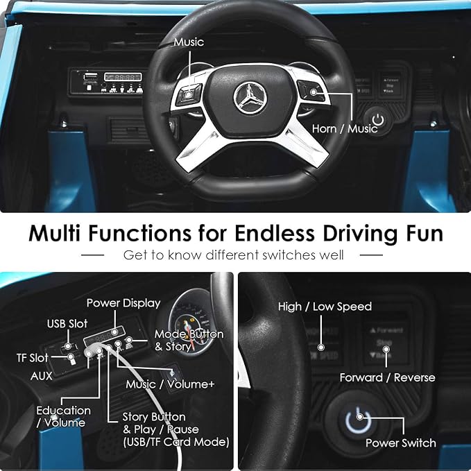 Costzon Ride on Car, Licensed Mercedes-Benz Maybach, 12V Battery Powered - Image 6