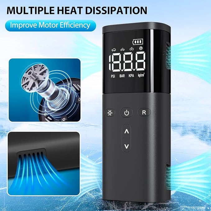 Tire Inflator Portable Air Compressor, Air Pump - Image 6