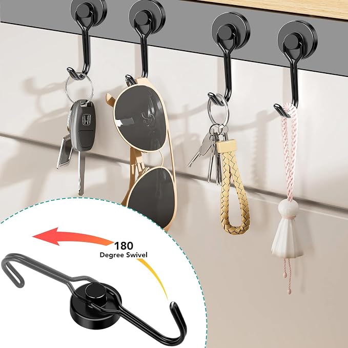 DIYMAG Black Magnetic Hooks, 40LBS Strong Magnetics Heavy Duty, Magnet Hook - Image 5