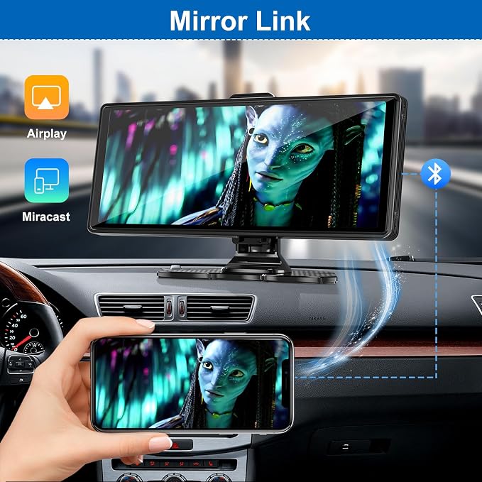 Carplay Screen for Car, 10.26" HD IPS Wireless Portable car Stereo for Apple - Image 4