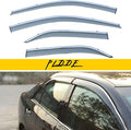 4pcs Smoke Tint With Chrome Trim Outside Mount Tape On/Clip On Style PVC Sun by PLDDE