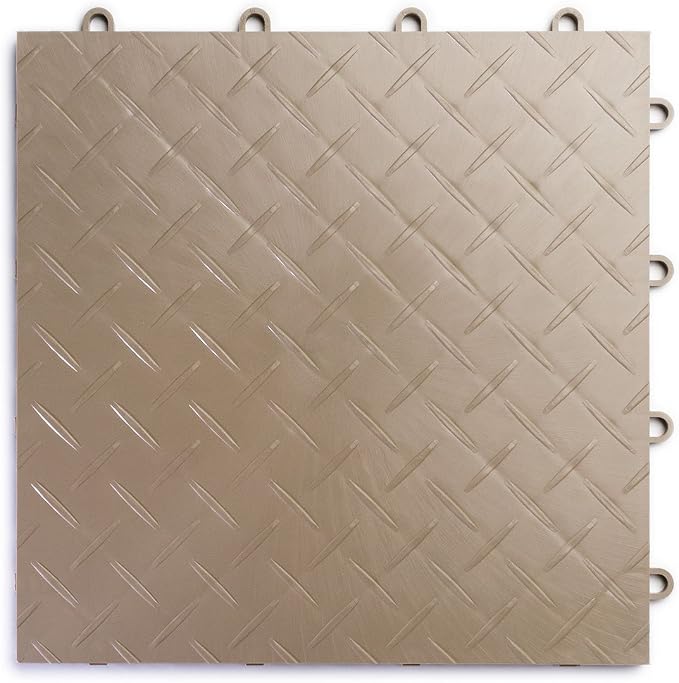 RaceDeck Diamond Plate Design, Durable Interlocking Modular Garage Flooring Tile by BigFloors