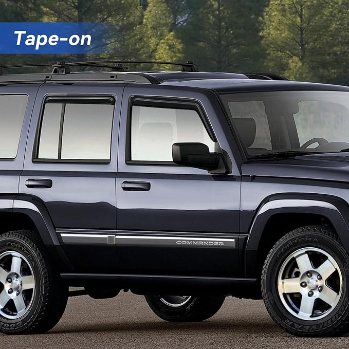 Window Visors Rain Guards for 2006-2010 Jeep Commander, Out-Channel Window Vent - Image 3