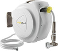 Retractable Garden Hose Reel, 1/2 in 120+6 ft, Heavy Duty Wall Mounted Water by AQUAZILLA