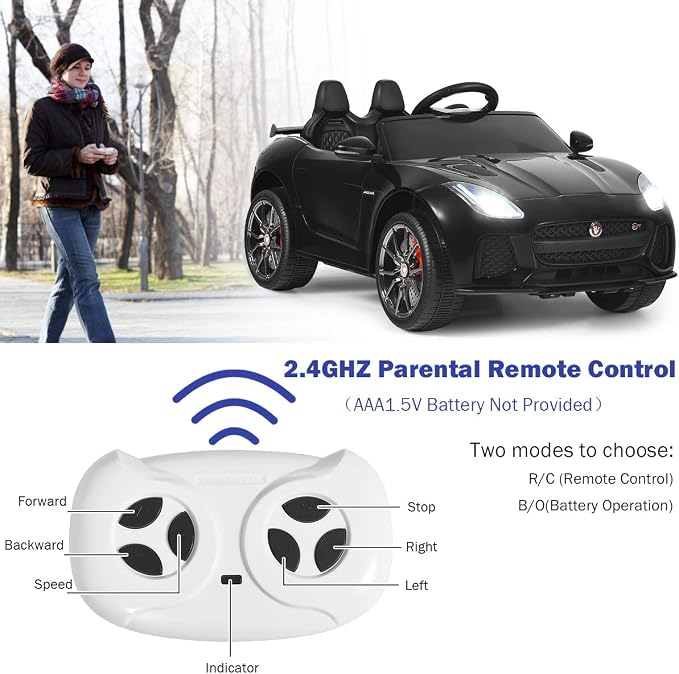 Costzon Ride on Car, 12V Licensed Jaguar F-Type SVR Battery Powered Kids' - Image 3