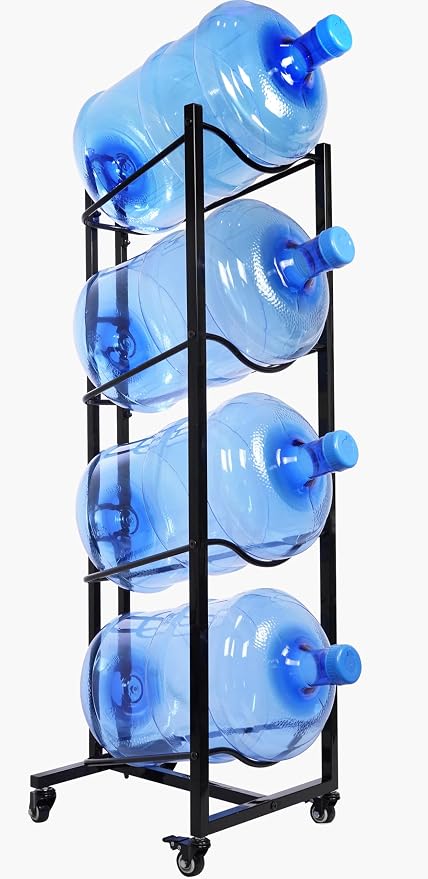 5 Gallon Water Bottle Holder, 4-Tier Heavy Duty Water Cooler Jug Rack, Water by GUPZTY