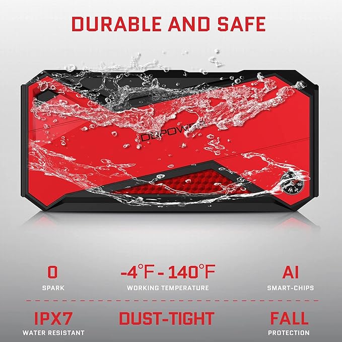 DBPOWER Peak 1600A 18000mAh Portable Car Jump Starter Battery Booster - Image 6