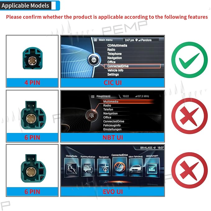 PEMP Linux 12.3" Ultra-Thin Screen E70 E71 CIC Wired Wireless CarPlay Android - Image 8