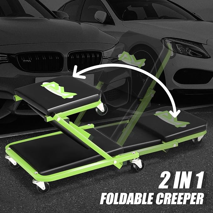 PM PERFORMOTOR 36 Inches Folding 2 in 1 Rolling Z Creeper, Adjustable Roller - Image 4