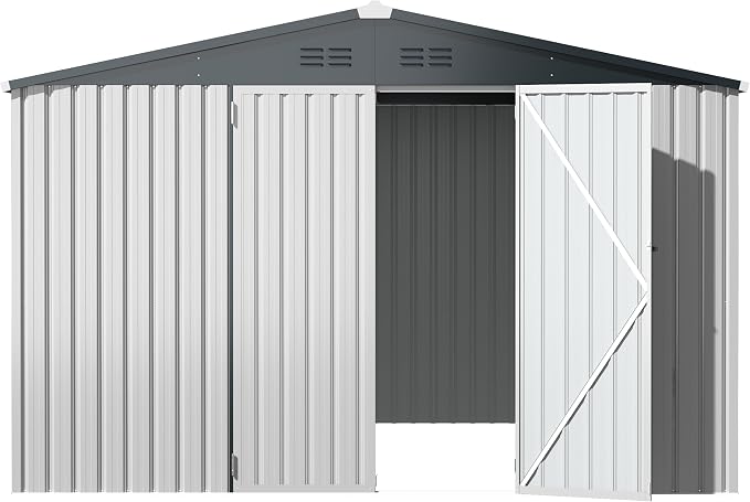 U-MAX 10' x 10' Shed Outdoor Storage Shed Clearance, Large Metal Garden Shed - Image 7