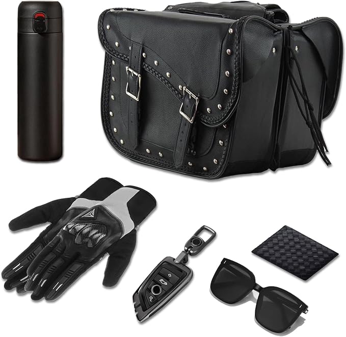 Synthetic Leather Motorcycle Luggage Bag - Image 4