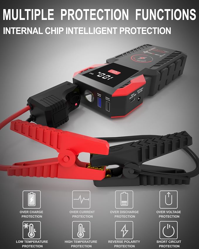 Jump Starter 3000A Peak 12V Portable Car Battery Jump Starter 24000mAh Jump Box - Image 4