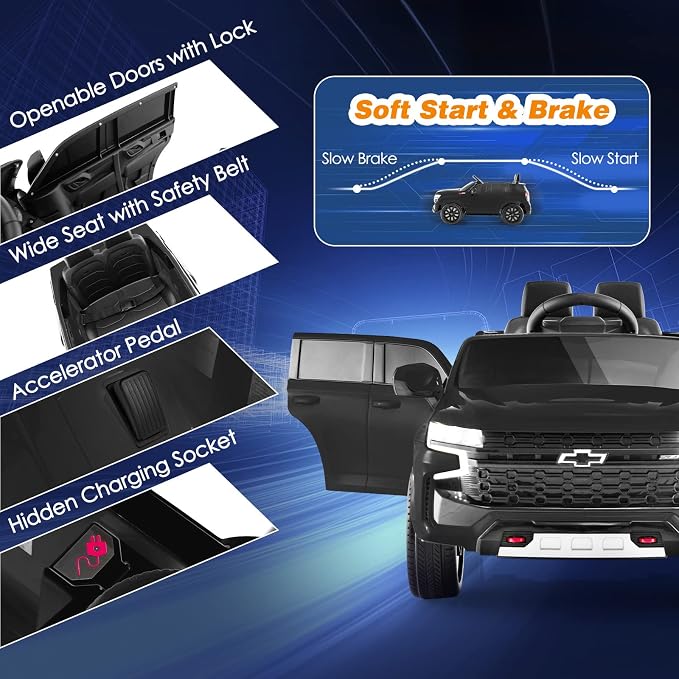 Costzon Ride on Car, 12V Licensed Chevrolet Tahoe Battery Powered Electric - Image 6