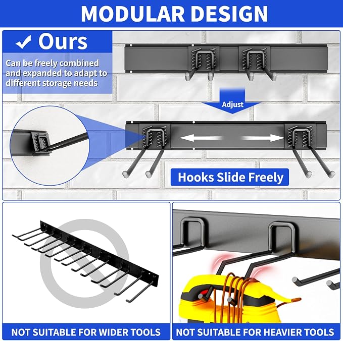 Garage Organization Tool Organizer Wall Mount, 48inch Heavy Duty Garden Tool - Image 3