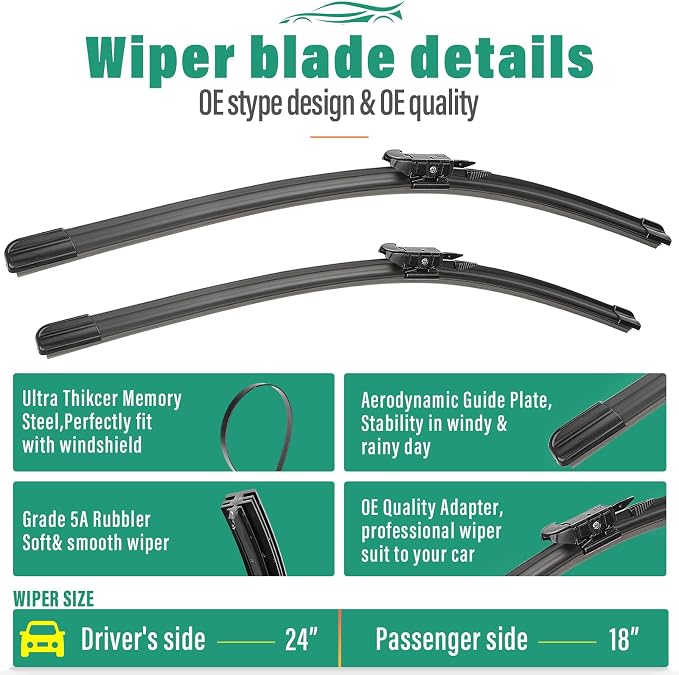 24" 18" 11" Windshield Wiper Blades Replacement - Image 3