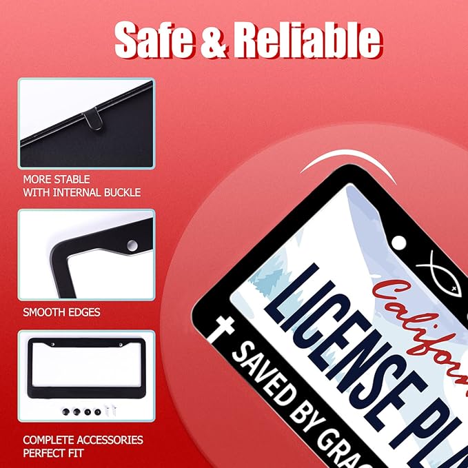 John 3:16 Jesus License Plate Frames Round Hole Personalise License Plate Frame - Image 2