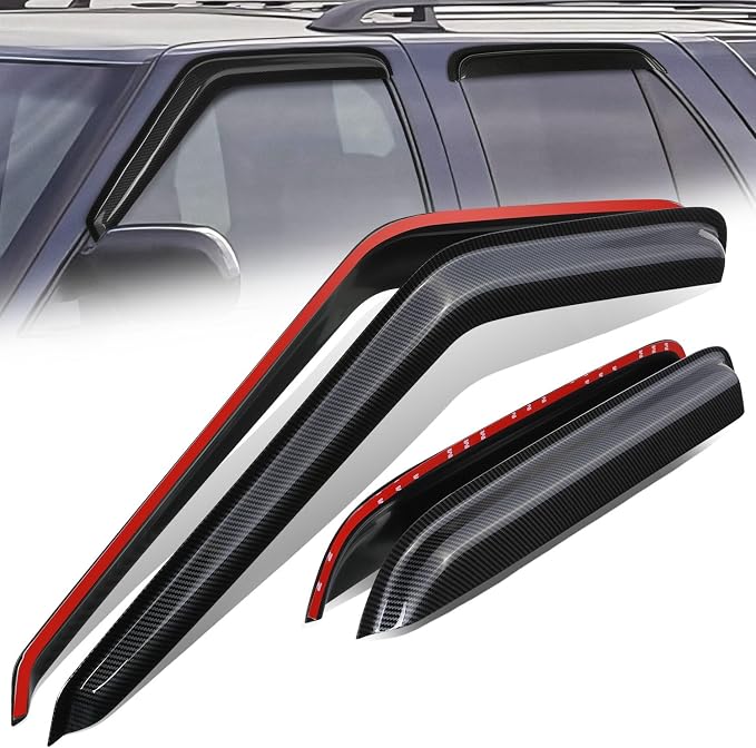 Auto Dynasty Set of 4 Carbon Fiber Pattern Window Visors Compatible by AutoDynasty