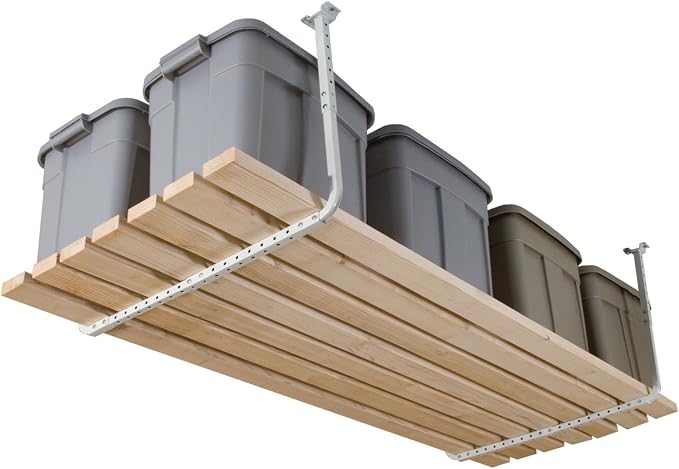 80842-10 33 in. x 34 in. Adjustable Garage Ceiling Mount Storage Rack Kit by Hyloft