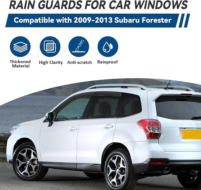 4pcs Front+Rear Smoke Tint Sun/Rain Guard Outside Mount Tape-On Vent Window - Image 2