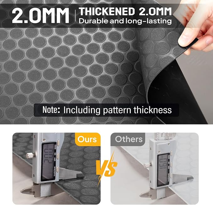 TUFFIOM 7.5 x 17 FT Garage Floor Mat, Thickened Coin Plate PVC Garage Mats - Image 7