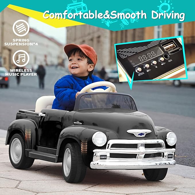 Joywhale 12V Kids Ride on Car Licensed Chevrolet 3100 Pickup Battery Powered - Image 4
