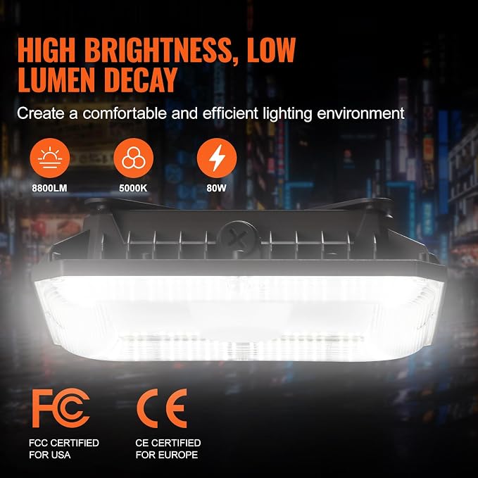 VEVOR 4 Pack LED Canopy Lights, 8800LM 5000K Daylight Commercial Industrial - Image 3