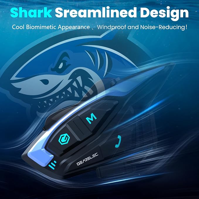 gearelec Motorcycle Helmet Bluetooth Headset Shark Pro Motorcycle Bluetooth - Image 5