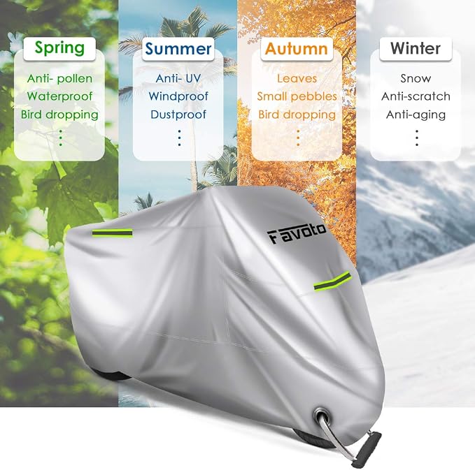 Favoto Motorcycle Cover Waterproof Outdoor - Image 8