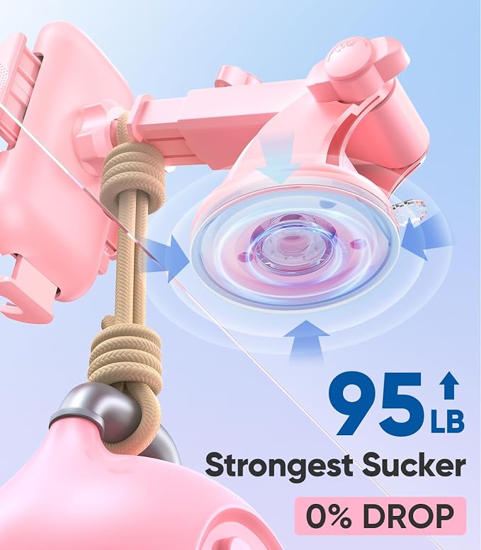 VICSEED Pink Phone Holders for Your Car, 3-in-1 Dashboard Windshield Vent - Image 3