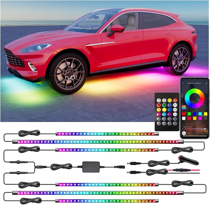 Underglow Led Lights for Cars, Waterproof Underglow Kit for Cars by Yielinth